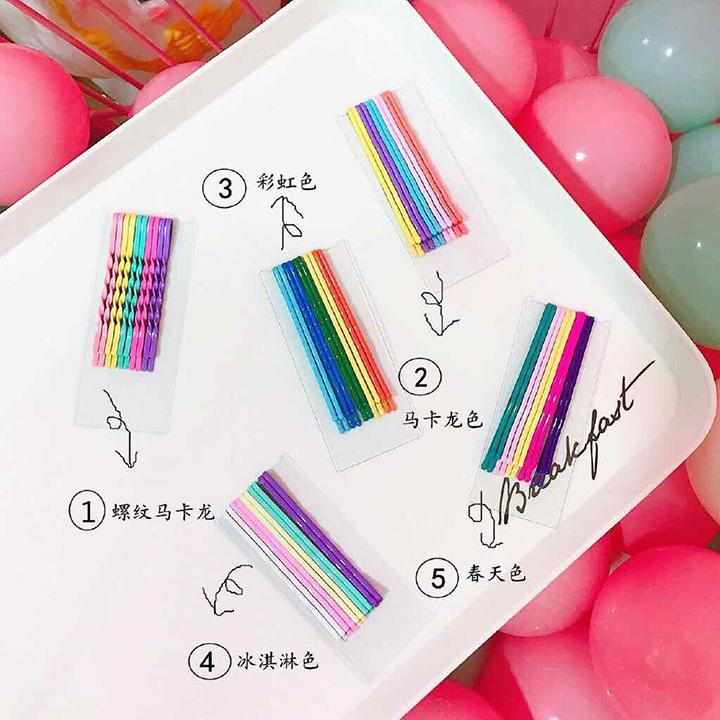 Set 10 kẹp tóc xước màu kute