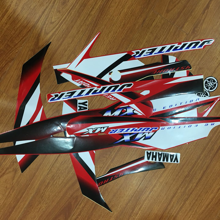 Trọn bộ Tem xe Jupiter MX màu đỏ trắng tân trang đẹp - G40