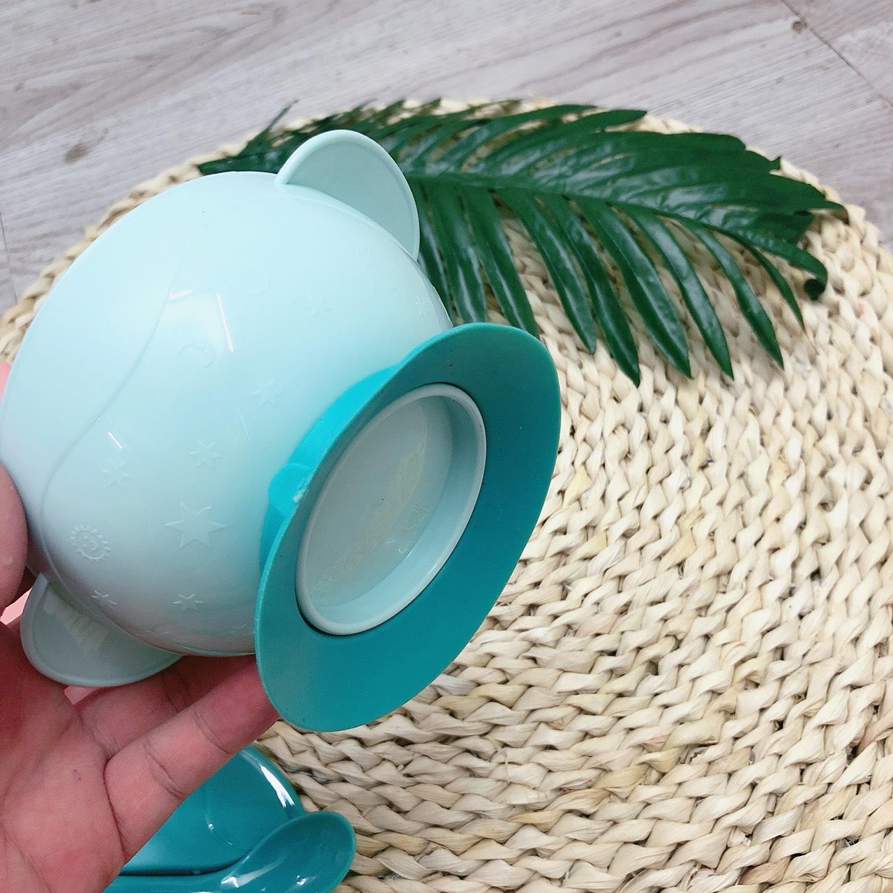 Bát ăn dặm chống đổ kèm thìa cho bé
