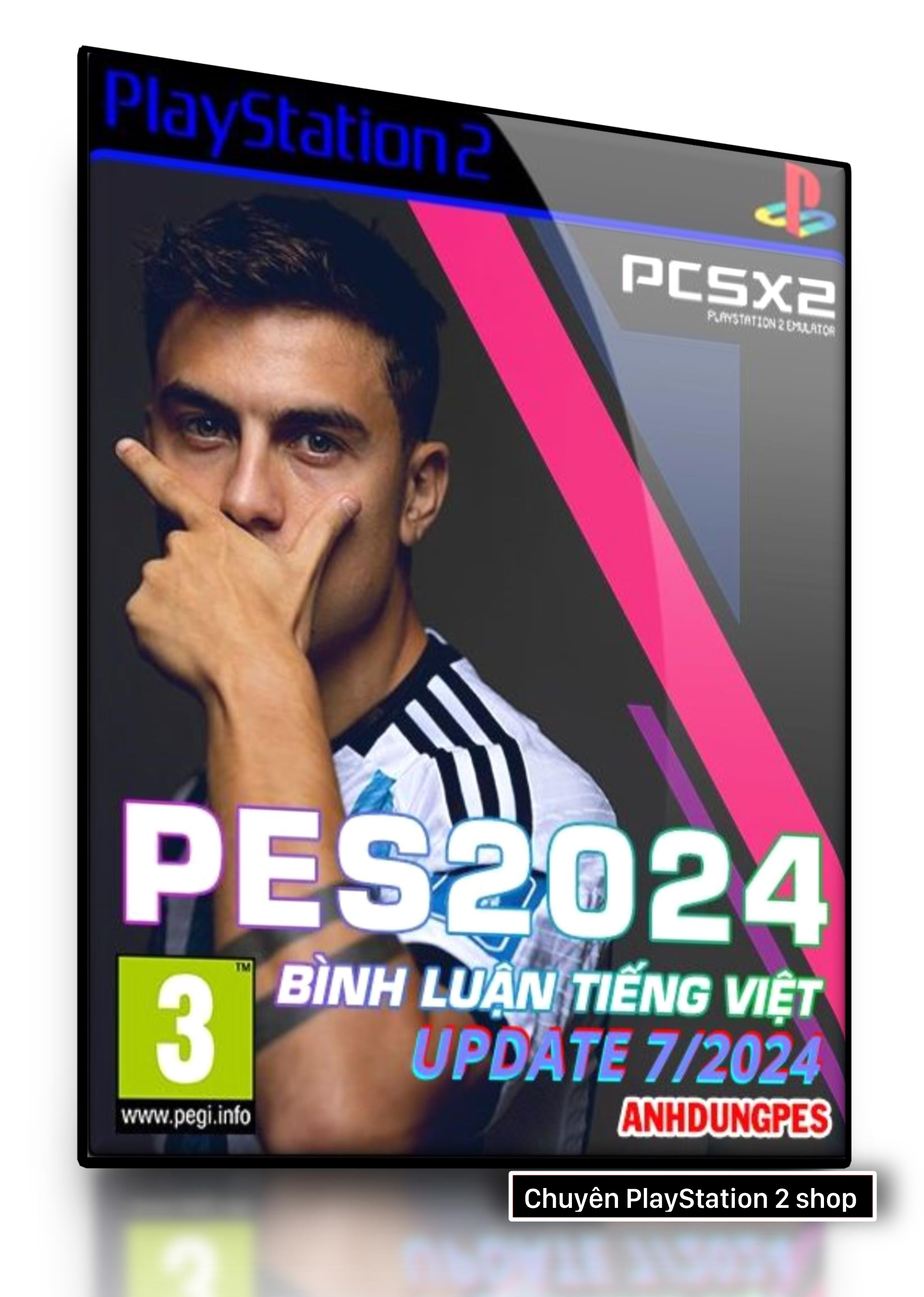 Đĩa game pes 24 tiếng việt cập nhật 7/2024 cho máy game ps2