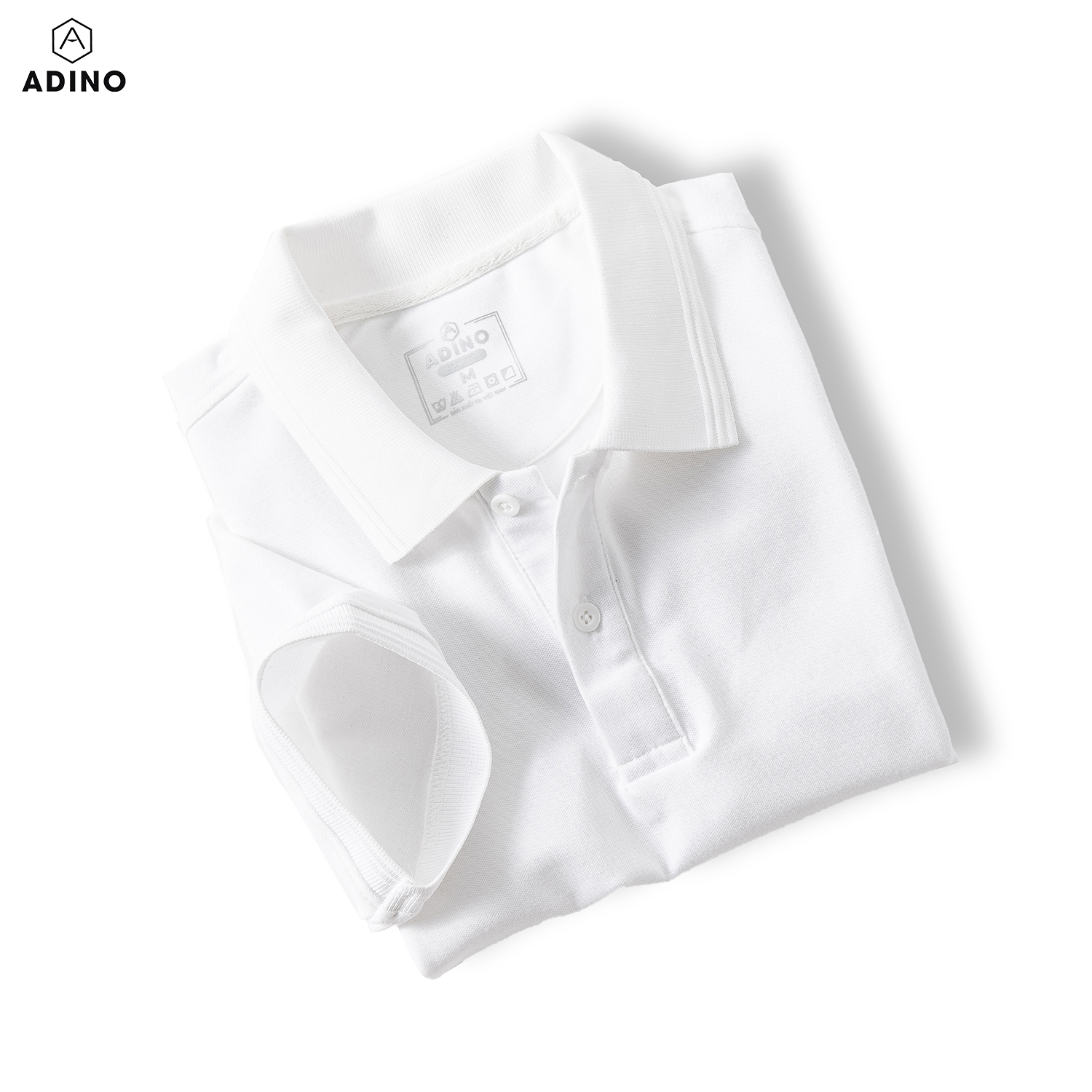 [Nhập LazXuHuong1- giảm 20k đơn 149k|Áo polo nữ màu trắng phối viền chìm ADINO vải cotton polyester co giãn dáng slimfit trẻ trung APN03