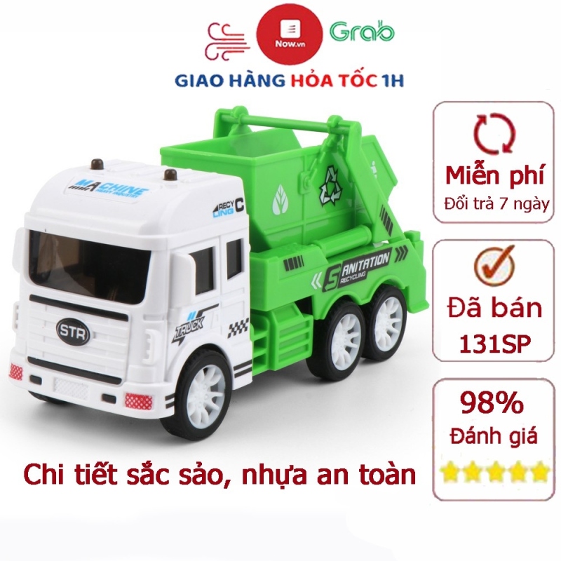 Đồ chơi trẻ em xe vận chuyển rác vệ sinh môi trường chạy bánh đà nhựa thân thiện và an toàn với môi trườ
