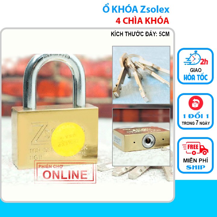 [HCM]Ổ KHÓA TREO CHÌA ZSOLEX 50mm