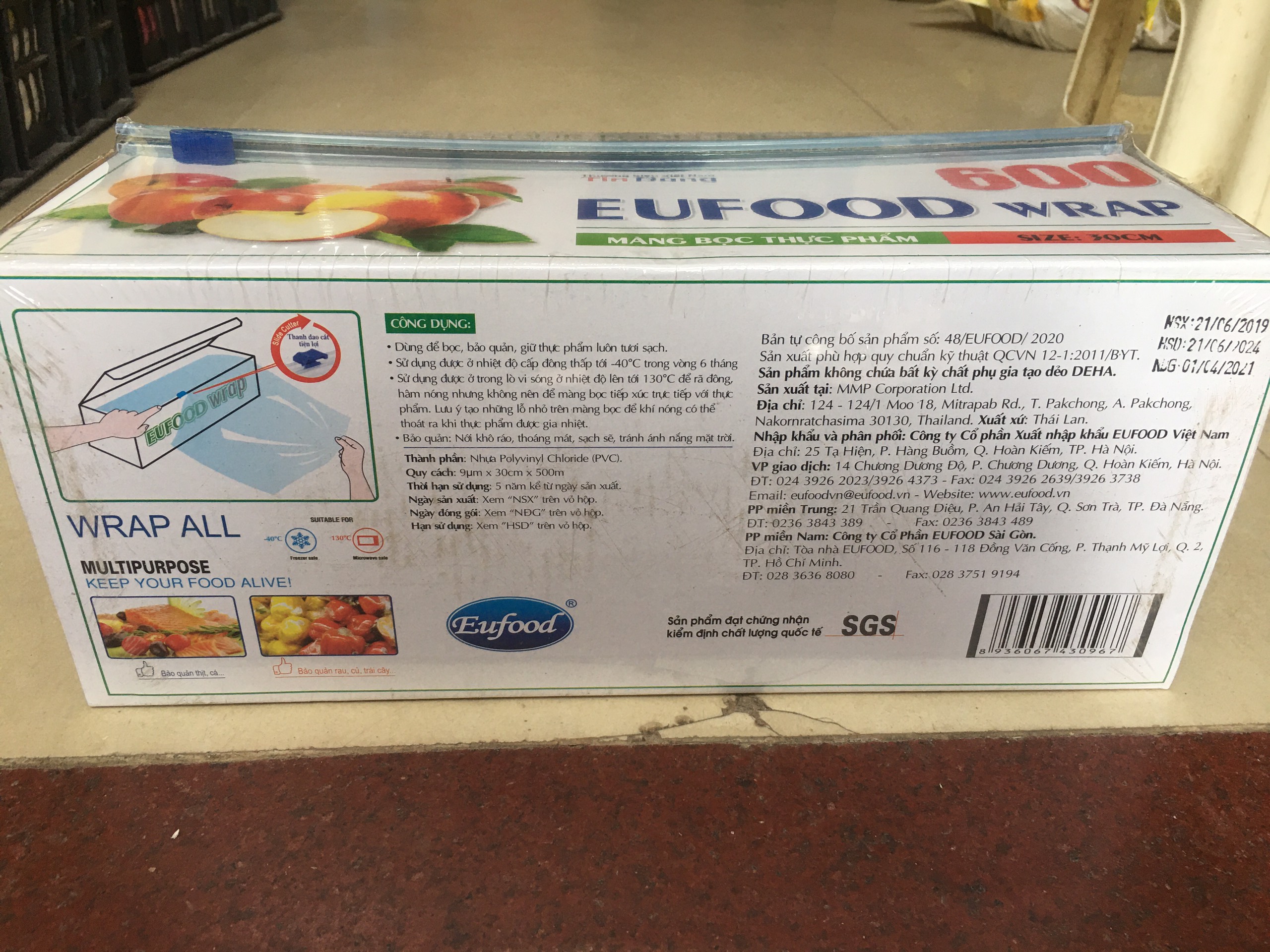 Màng Bọc Thực Phẩm EUFOOD Wrap 600 - Size 30cm x 500m