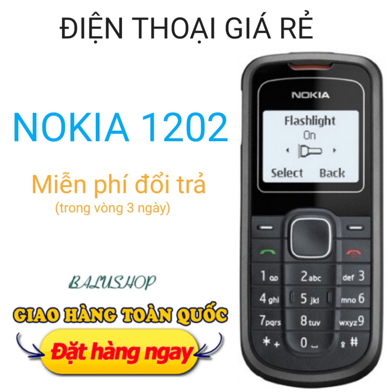 Điện thoại nokia 1202 (1 sim) giá rẻ