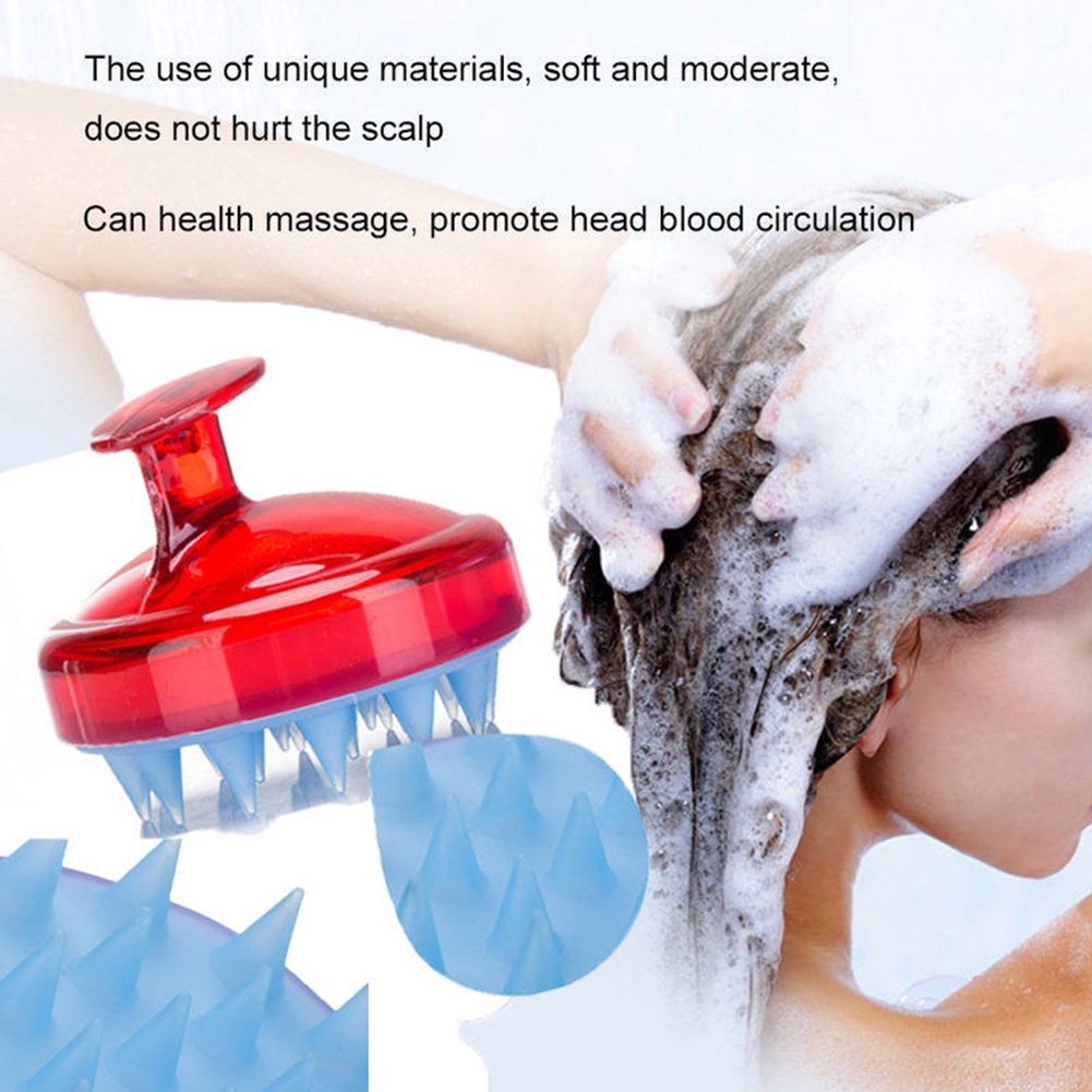 [HCM]Bàn chải gội đầu mát xa (đỏ xanh) - Dụng cụ massage đầu làm sach tóc