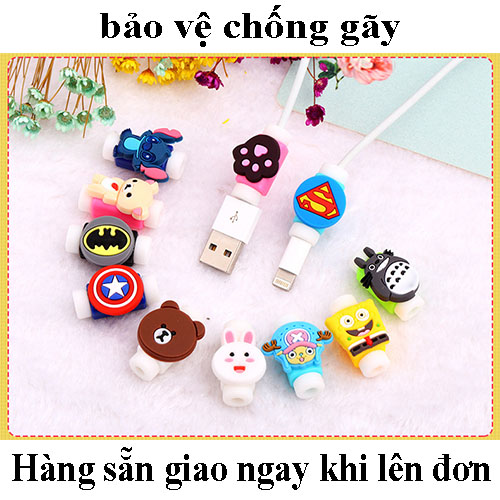 Nút gắn bảo vệ đầu cáp sạc hình thú