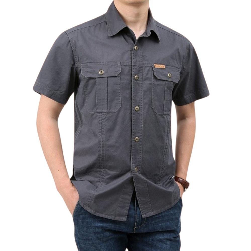 [HCM]Áo sơ mi nam kaki ngắn tay phối túi có viền mẫu RZ866 Thời trang TOP FASHION SHOP Chất vải dày dặn