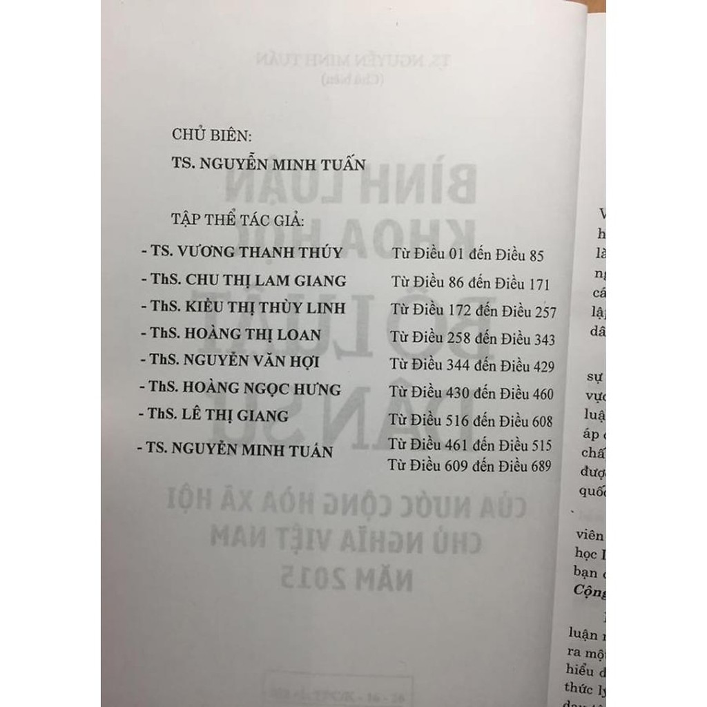 Sách - Bình Luận Khoa Học Bộ Luật Dân Sự 2015