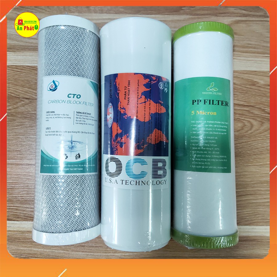 Bộ 3 lõi lọc nước thô đầu nguồn số 123
