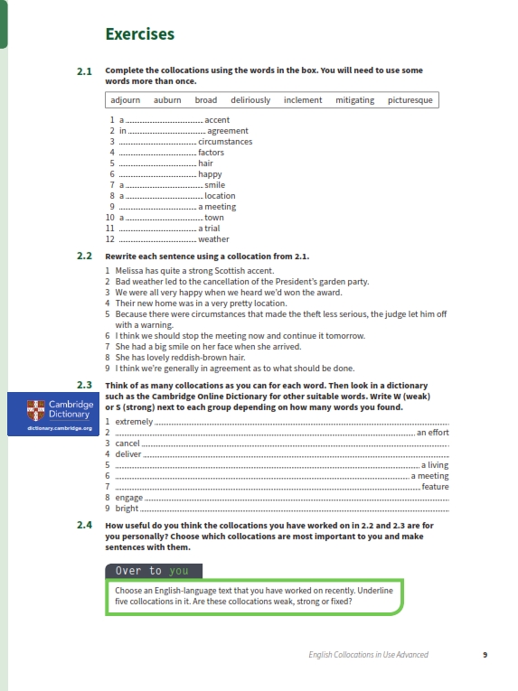 English Collocations in use advanced - Second edition