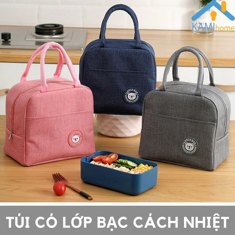 Túi & hộp Ăn trưa đựng cơm giữ nhiệt có lớp cách nhiệt vải chống thấm nước mã 20064