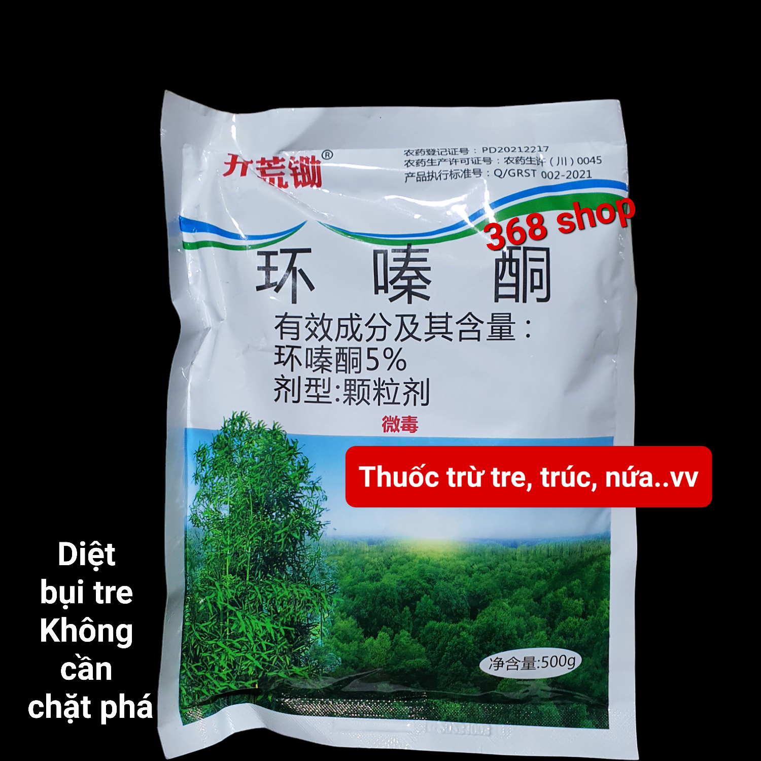 Diệt trừ tre, trúc, nứa, cỏ sậy 💎 thuốc trừ cỏ cyzinone 💖 gói 500gr