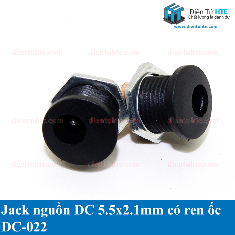 Combo 10 Jack nguồn DC 5.5x2.1mm có ren ốc DC-022 DC022