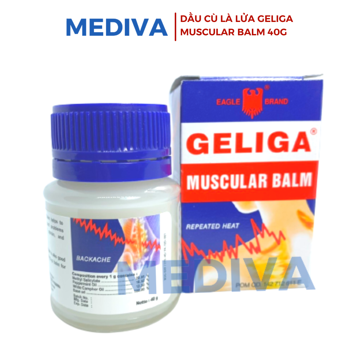Cù là lửa Geliga Muscular Balm 40g - Combo 2 lọ