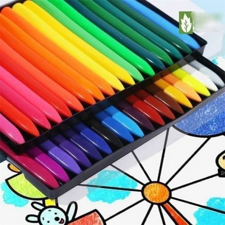 Bộ 24 Bút sáp màu HỮU CƠ cho bé thỏa sức sáng tạo-Bộ sáp 24 màu an toàn cho bé-bút màu -màu sáp