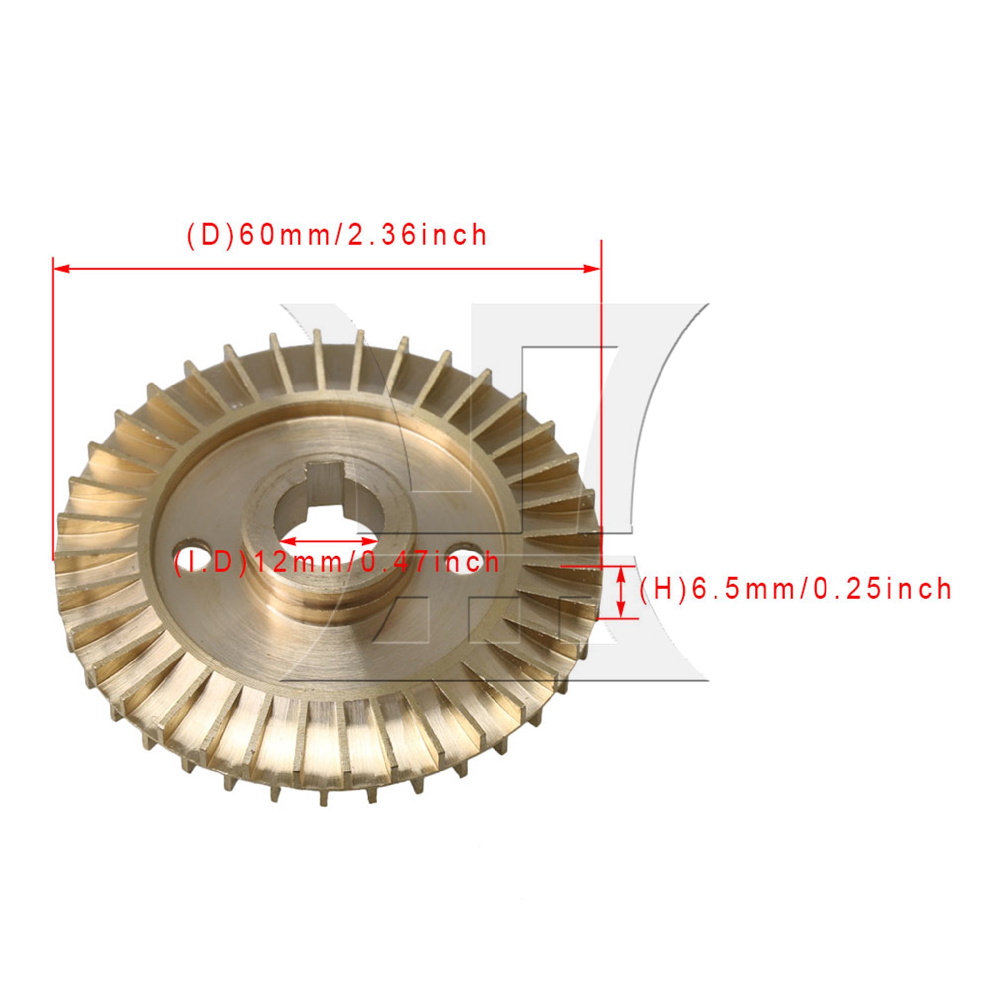 Máy Bơm nước Thay Thế Phần 12mm Bên Trong Đường Kính 2 mặt Keyway Cánh Quạt Bằng Đồng