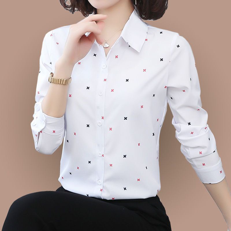 Áo sơ mi nữ dài tay phối họa tiết dấu x SK001 thời trang PONIVALAZA cao cấp chất vải mềm mịn thoáng mát form dáng chuẩn dễ ủi