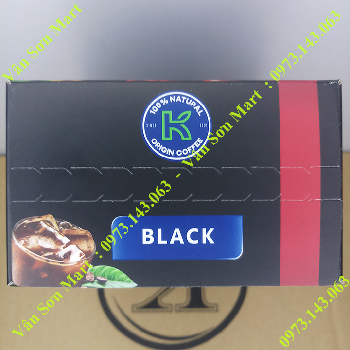 Cà phê đen K Coffee Black Phúc Sinh hộp 255g (15 gói dài x 17g)