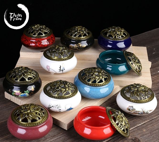 Lư Men Xông Trầm - Lư Trầm Gốm Cao Cấp (chọn mẫu)