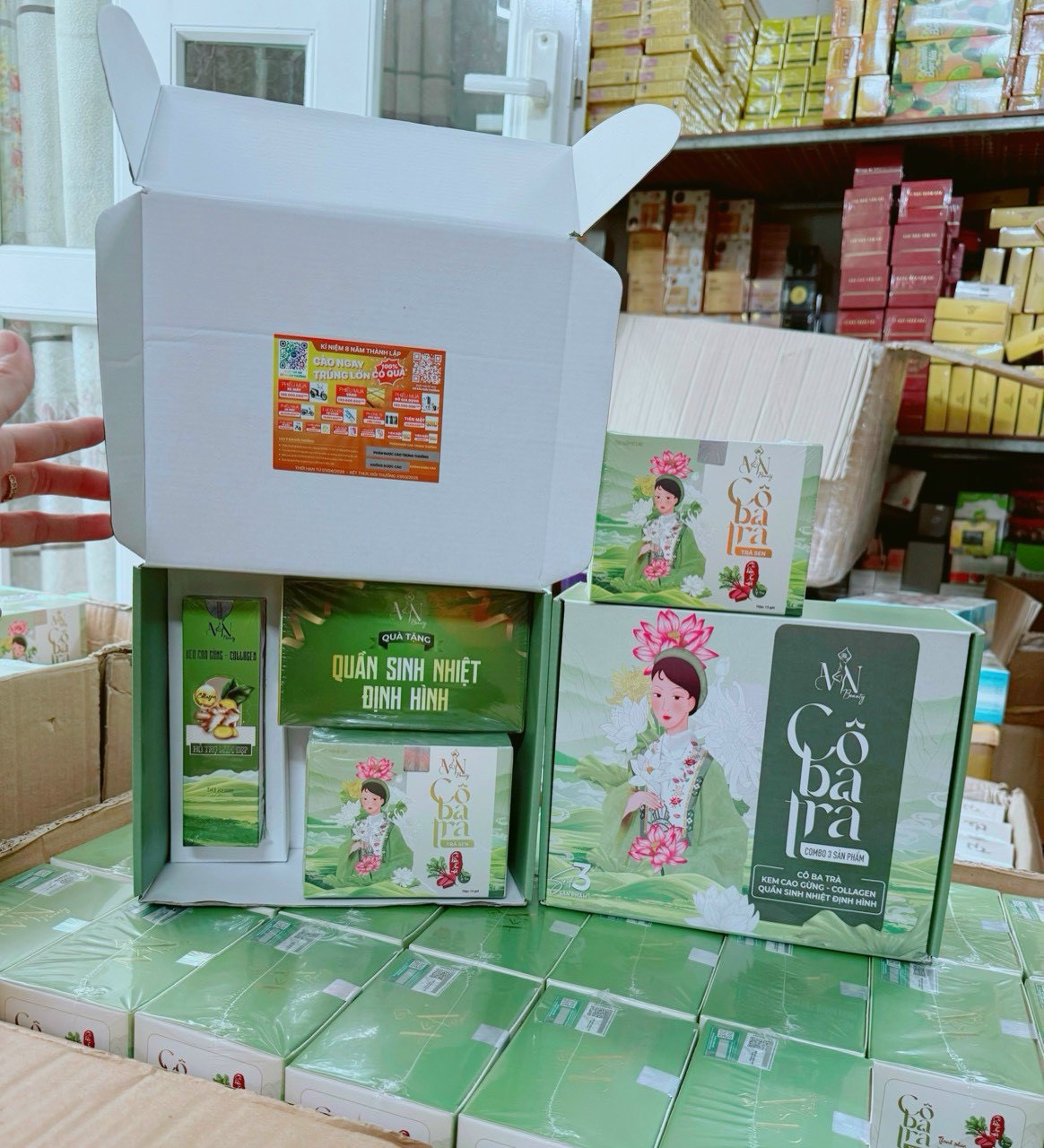 Combo Trà Sen Cô Ba Trà x3 ĐÔNG ANH (tặng thẻ cào, bọc đựng)