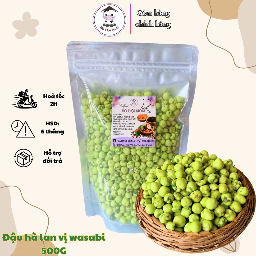 500g Đậu Hà Lan Wasabi Bò Đội Nón