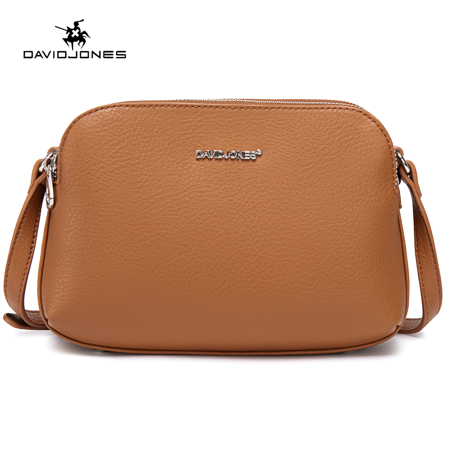 David Jones Paris women handbag pu leather female crossbody bag small 3 pocket lady shoulder bag