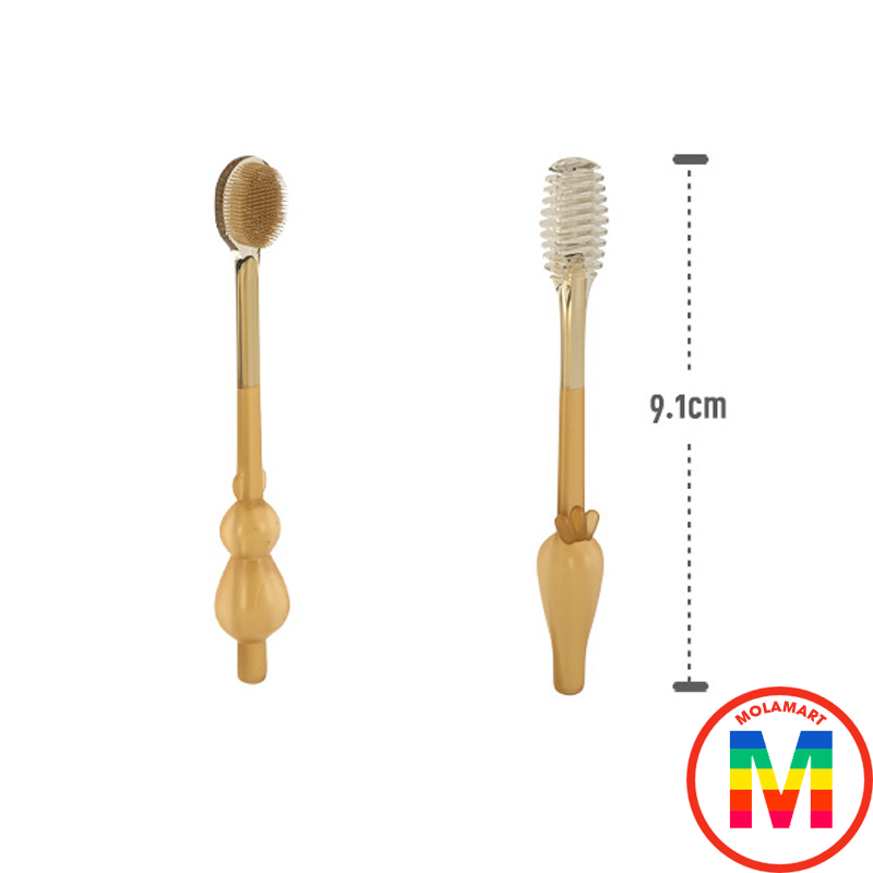 Sét rơ lưỡi bàn chải silicon cho bé từ 0-36 tháng (kèm hộp đựng màu vàng)