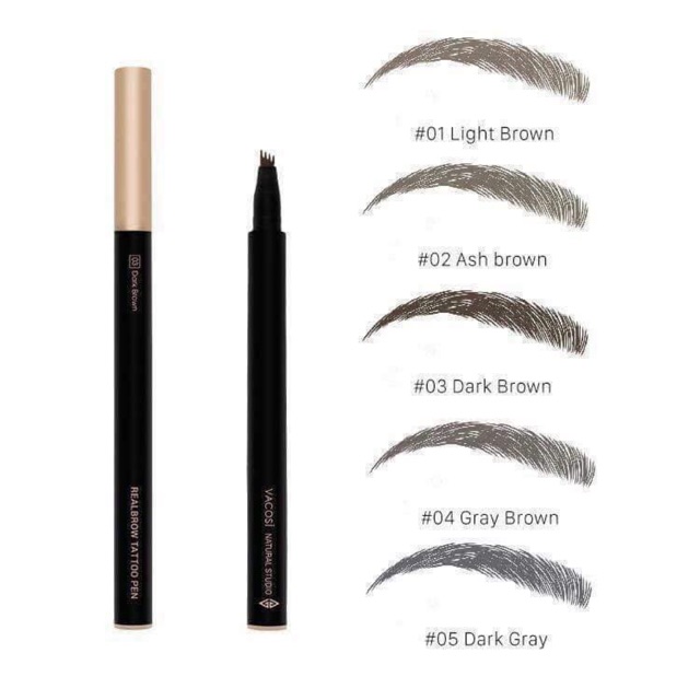 Bút lông kẻ mày vacosi real brow tattoo pen
