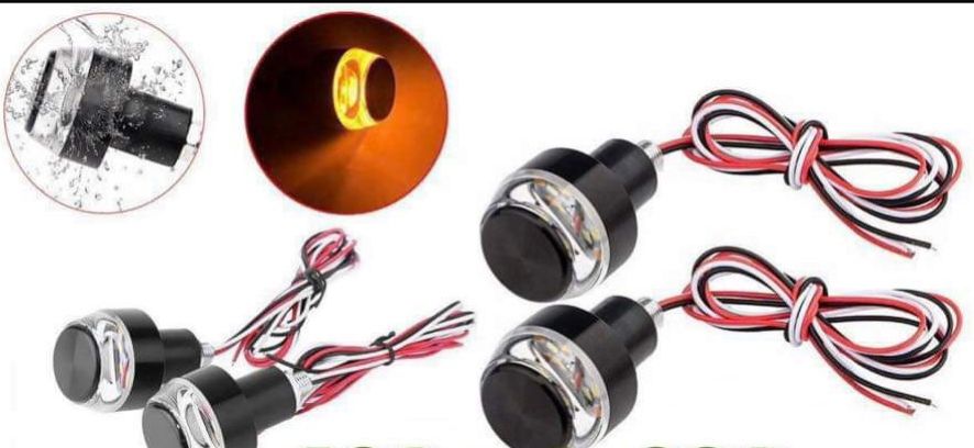 Gù tay lái đèn Led chỉ còn màu trắng gắn xe máy,moto