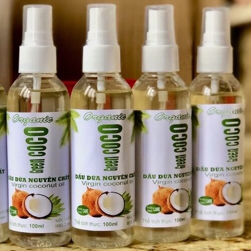 [FreeShip] Xịt Tinh Dầu Dừa Ép Lạnh Nguyên Chất 100ml GREEN COCO