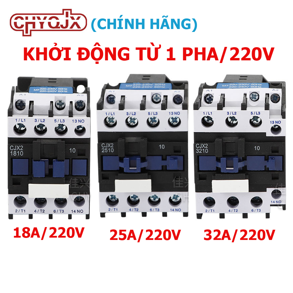 Khởi động từ 1 pha 18A, 25A 32A 220V