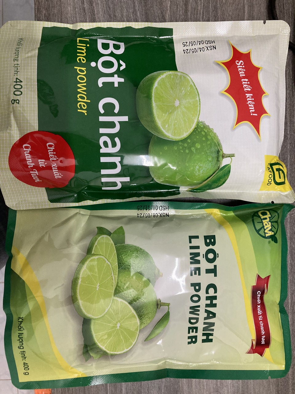 Bột chanh gia vị Chavi túi 400gr (Chavi lime powder) (lemon powder/lime powder)
