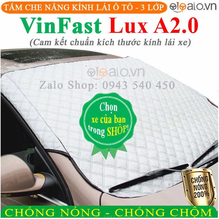 Tấm bạt che chắn nắng kính lái xe ô tô vinfast lux a2.0 cao cấp cản nhiệt - otoalo