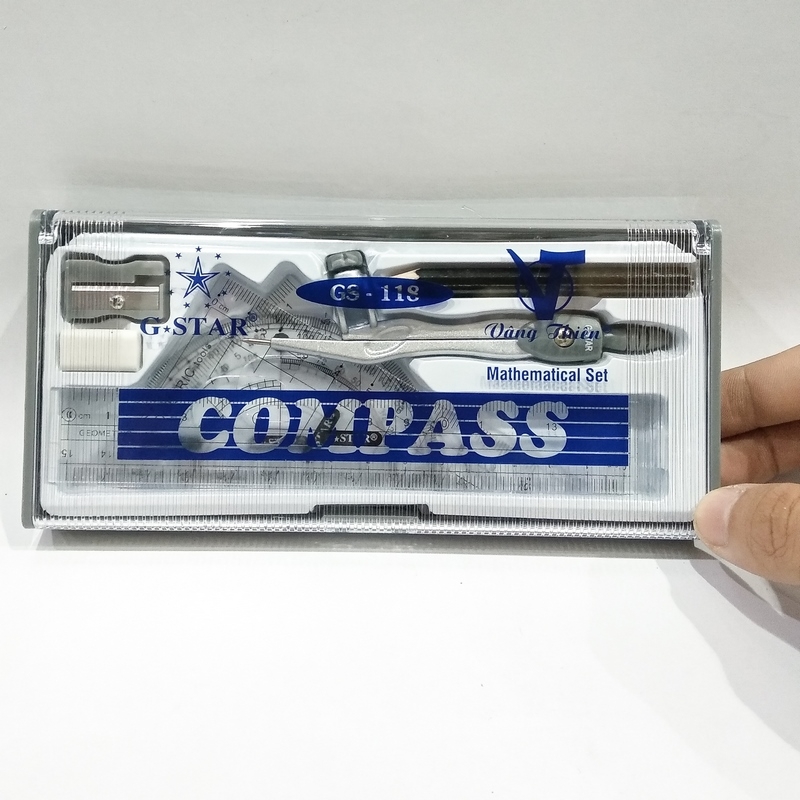 Bộ Compa 8 Món Bút Chì Gỗ Gstar 118 - Màu Đen