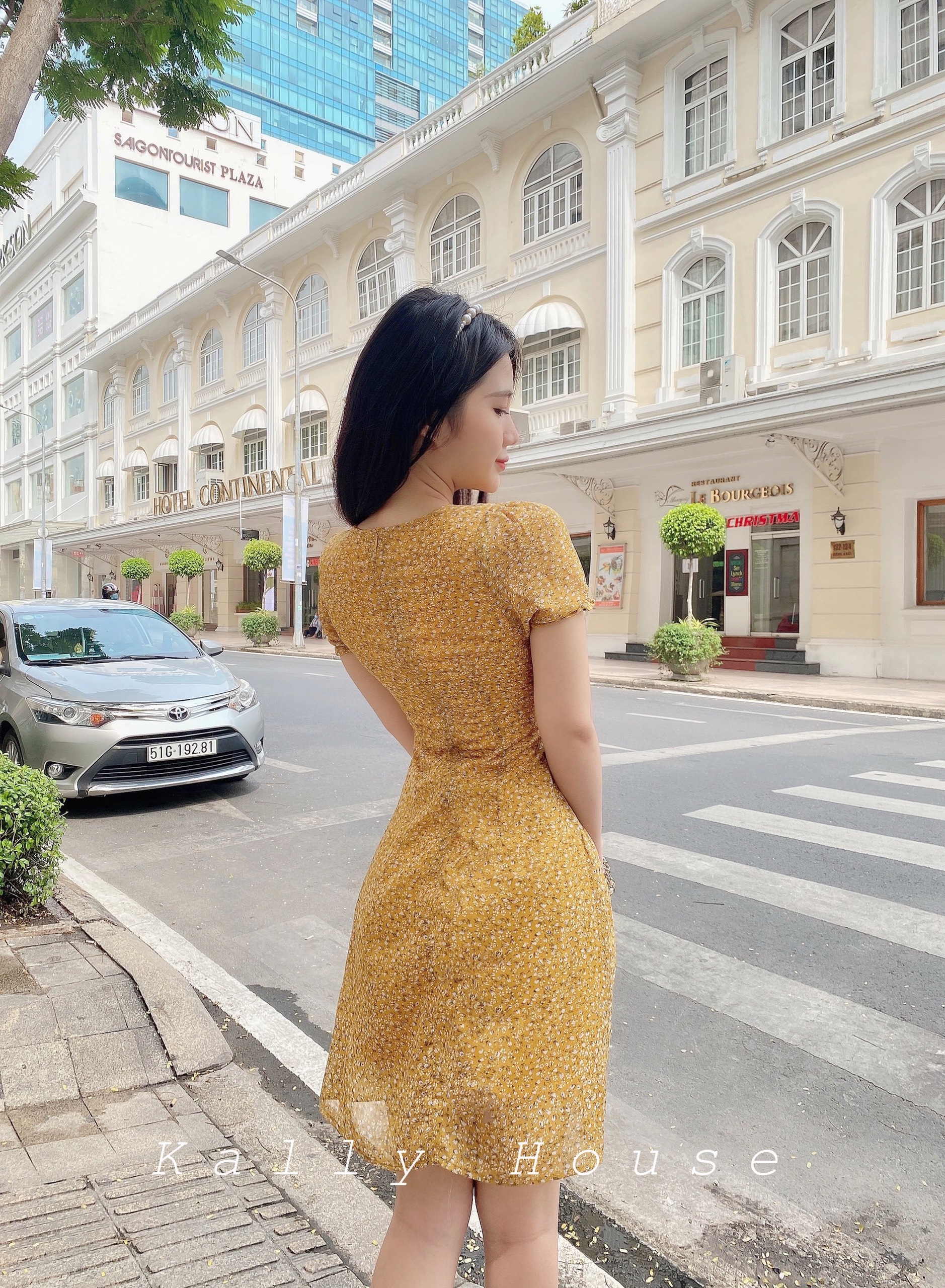 Đầm voan bông vàng(Ảnh thật shop tự chụp 100%)