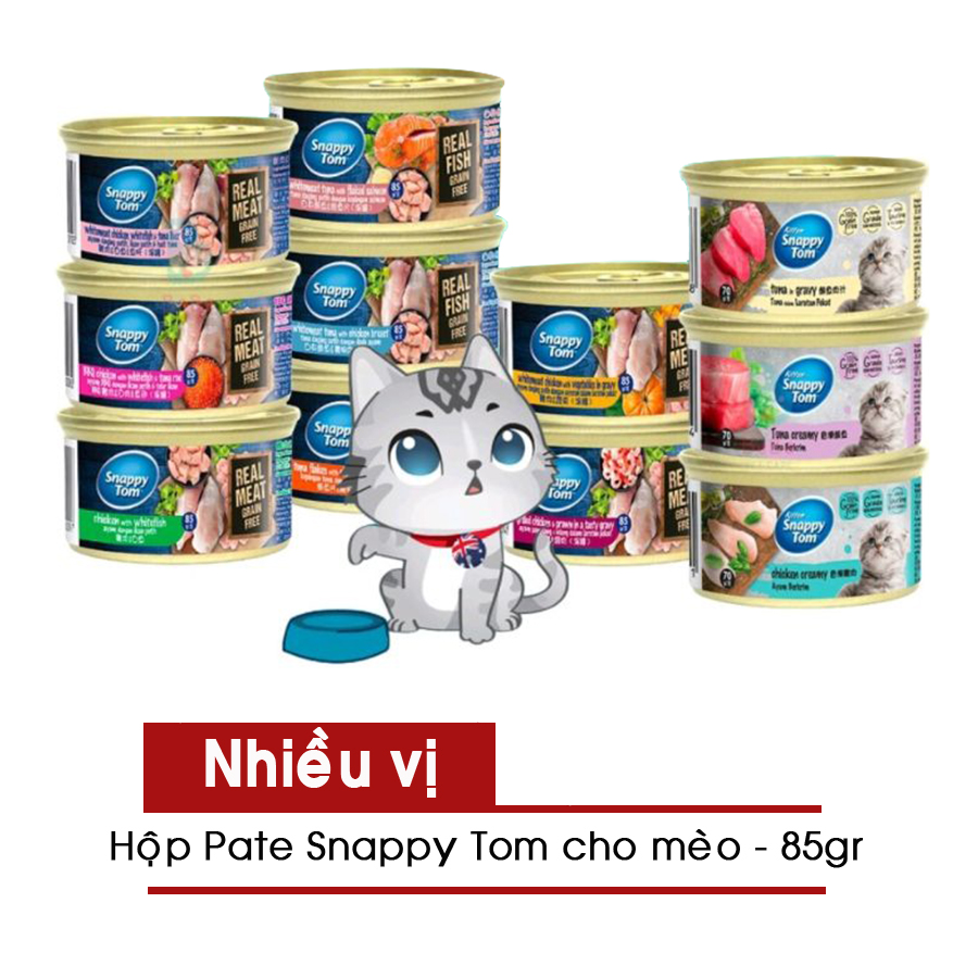 Pate Cho Mèo Snappy Tom Premium Lon 85g - Đủ Vị - [Nông Trại Thú Cưng]