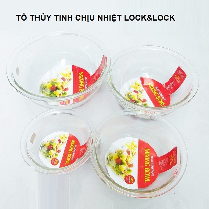 [HCM]tô trộn lock&lock 500ml - tô trộn thủy tinh lock&lock 15cm