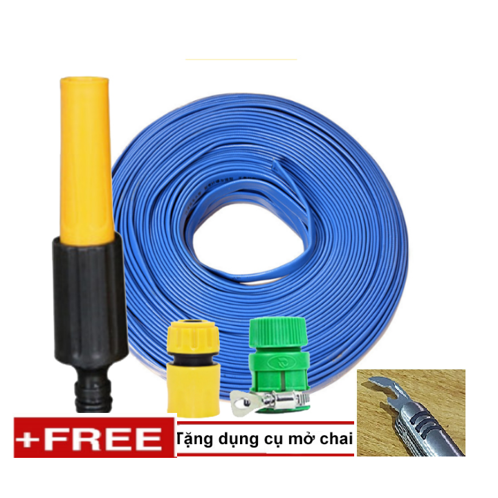 Vòi nước vòi phun nước rửa xe tưới cây tăng áp thông minh + bộ dây bơm nước 5m cao cấp TLG 622621 cút sập, nối vàng(xanh dẹt)