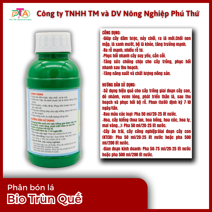 Phân Bón Sinh Học BiO Trùn Quế 02 Chai 500ml