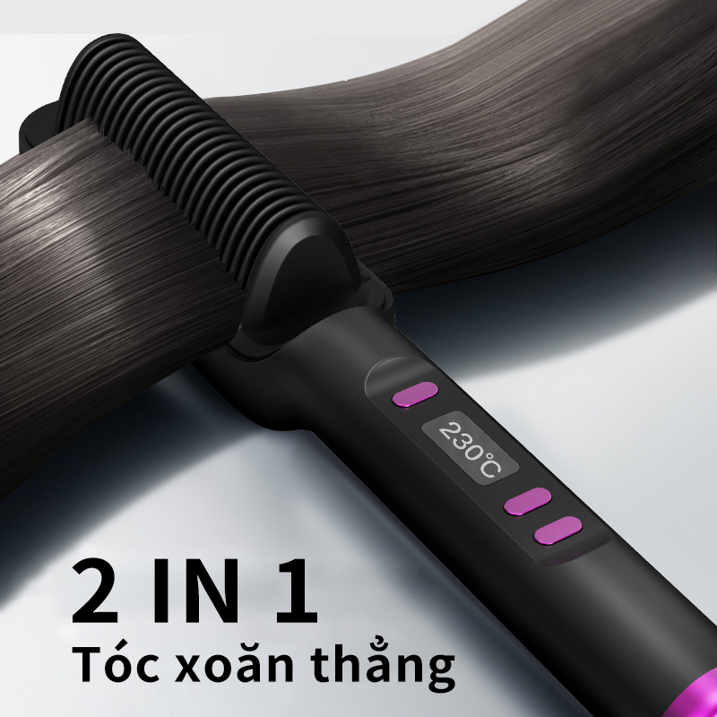 Lược Điện Chải Tóc Tạo Kiểu - Uốn Duỗi Ép Tóc Đa Năng
