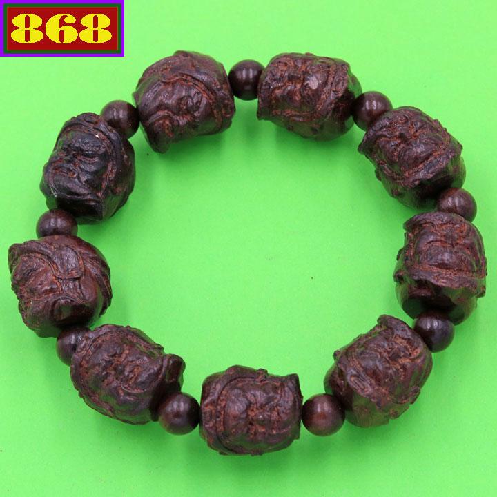 Vòng đeo tay Quan công thần mộc kèm hộp gỗ - Chuỗi đeo tay Gỗ phong thủy - Hạt Gỗ Size lớn