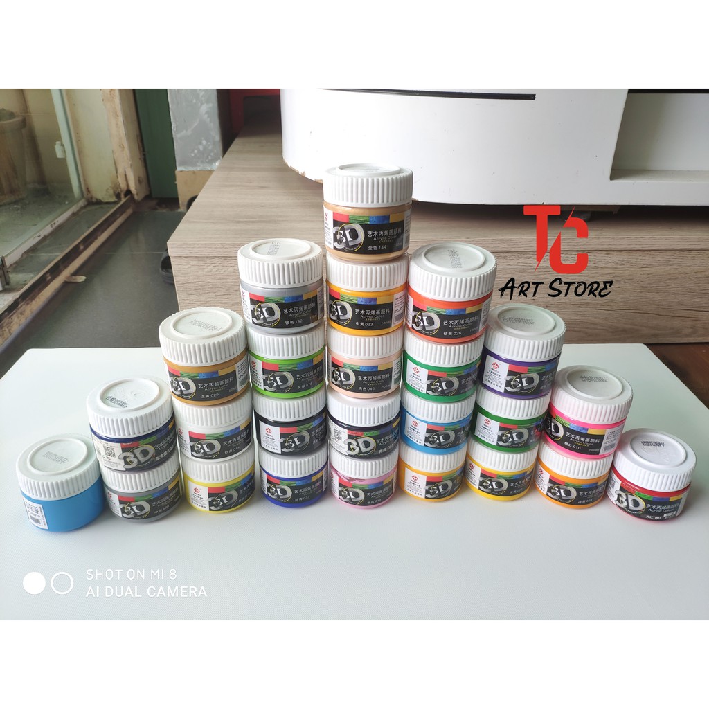 (Bảng Màu 1 )Màu Acrylic 3D Hũ 100Ml