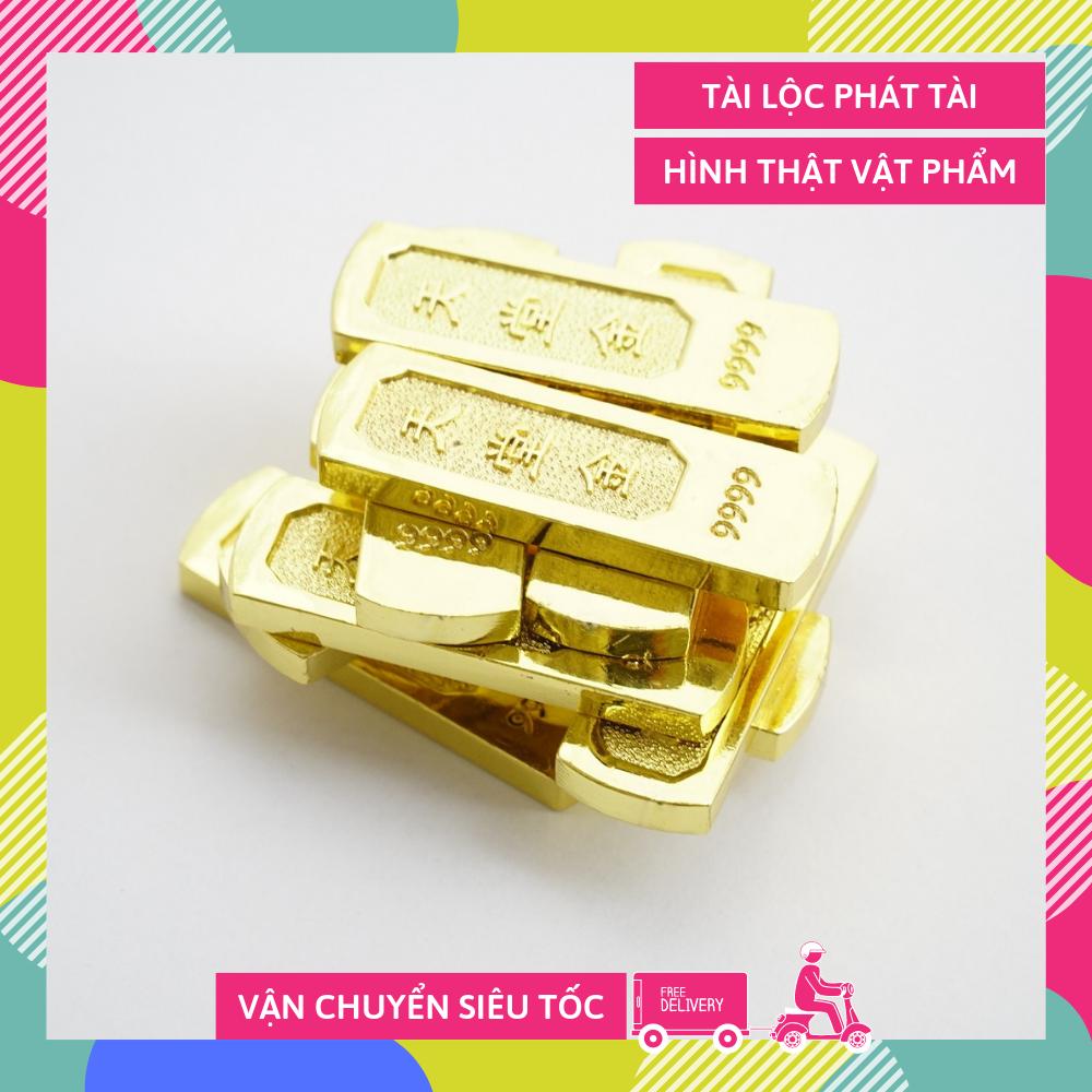Thỏi vàng nén 9999 phong thủy phát tài thịnh vượng đặt bàn thờ, két sắt sinh vượng khí