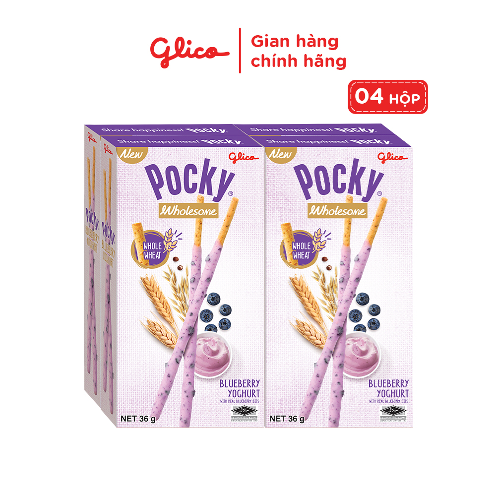 Combo 4 Hộp Bánh Que Pocky Ngon Khỏe Đẹp Vị Sữa Chua Việt Quất