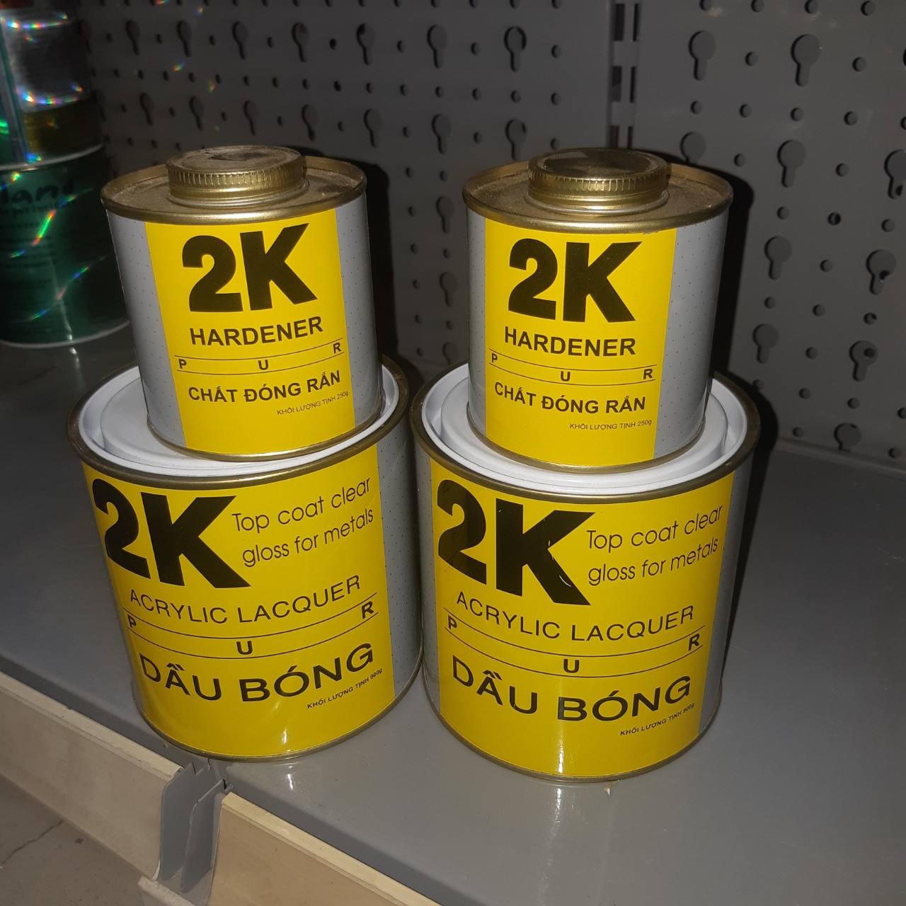 Dầu bóng 2K H8 vàng (1 Cứng +1 bóng)