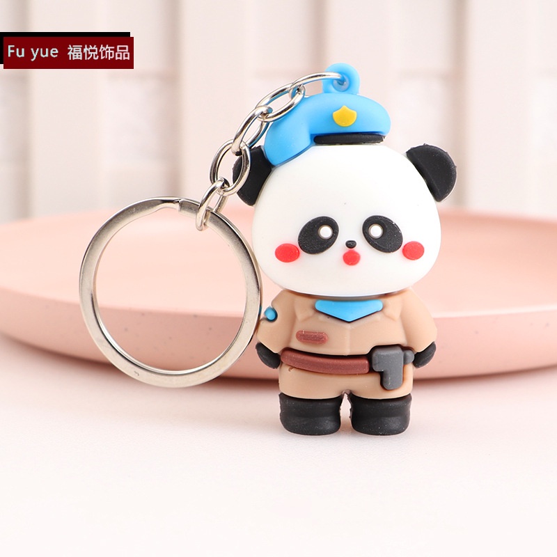 Móc khóa gấu đen trắng cute