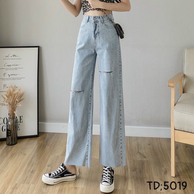 Baggy Jeans Ống Suông Rách PT