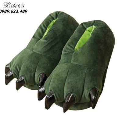 Giày dép bông Bộ Đồ thú Khủng Long xanh