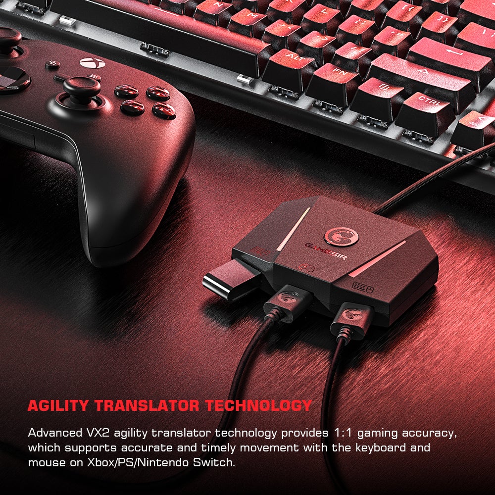 Bộ chuyển đổi bàn phím và chuột trò chơi GameSir VX2 AimBox , Kết nối có dây với Jack Studio 3.5mm, Tương thích với Nintendo Switch, Xbox Series X, Xbox One, PS4, PS5